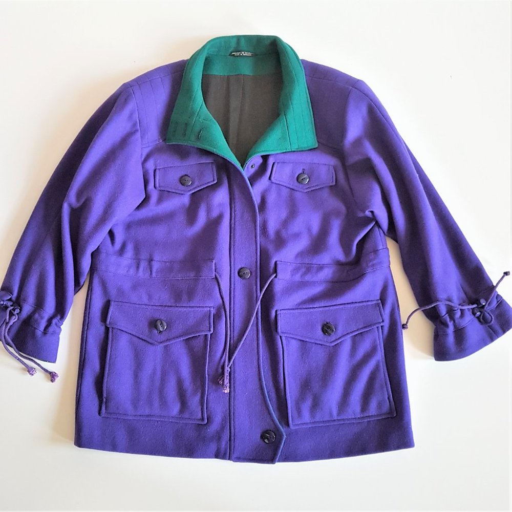 80s 90s Tradition Sears wool blend purple jacket. - Picture 7 of 15